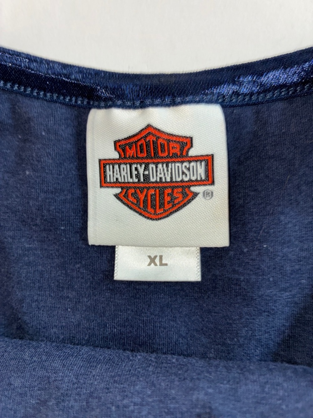 Harley-Davidson XL Women’s Dark Blue Cami  Top Silver Graphic Adjustable Straps - Picture 2 of 15
